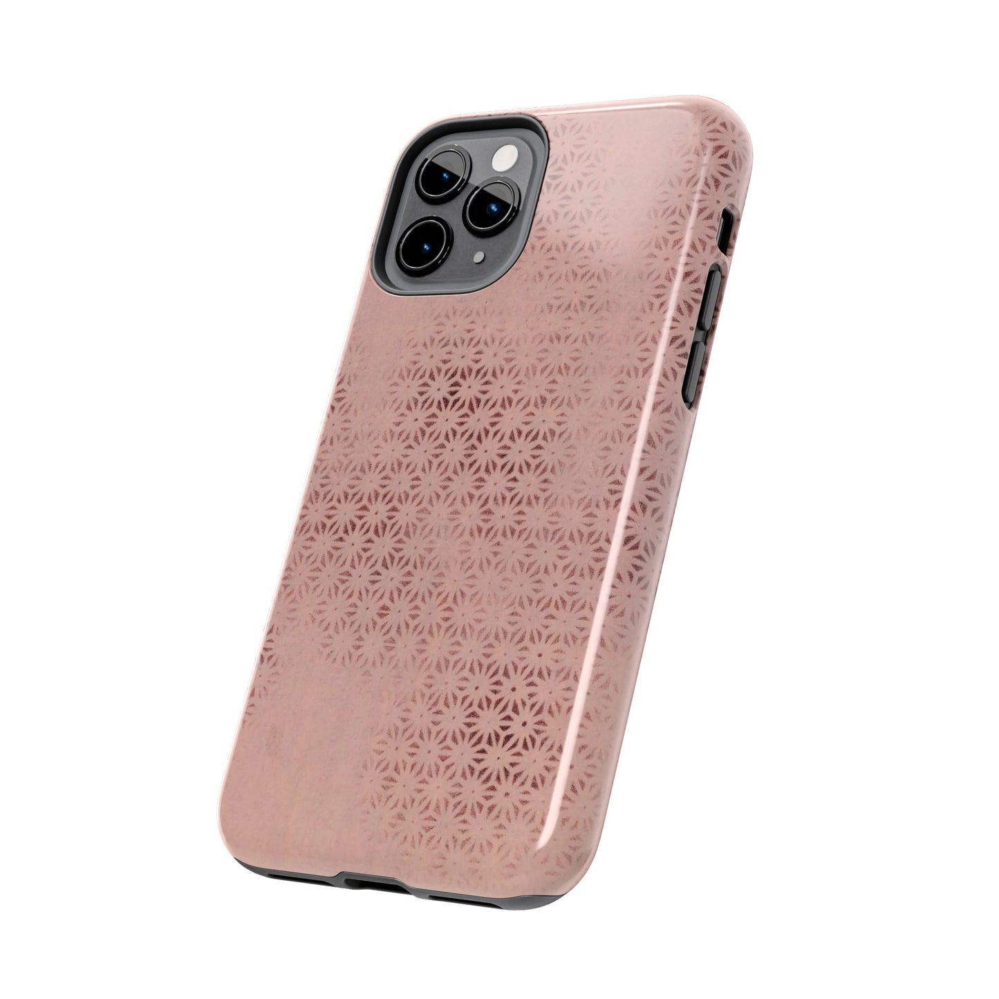 Taisho Era Pink Asanoha Phone Case | 1926 Japanese Chiyogami Art | Hemp Leaf Pattern