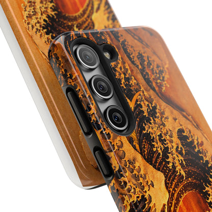 Golden Wave Tough Phone Case – Hokusai Sunset Japanese Art
