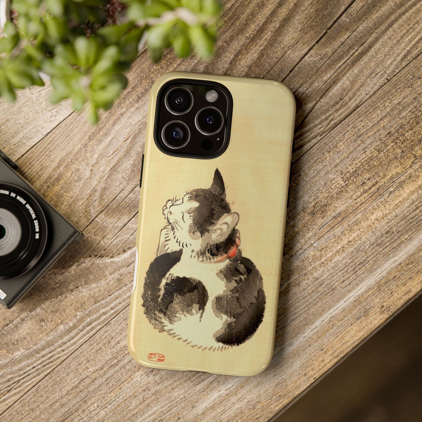 Sleeping Cat iPhone Case | Meiji Era Japanese Ink Painting | Ukiyo-e Art Phone Case | Vintage Japan Cat Gift