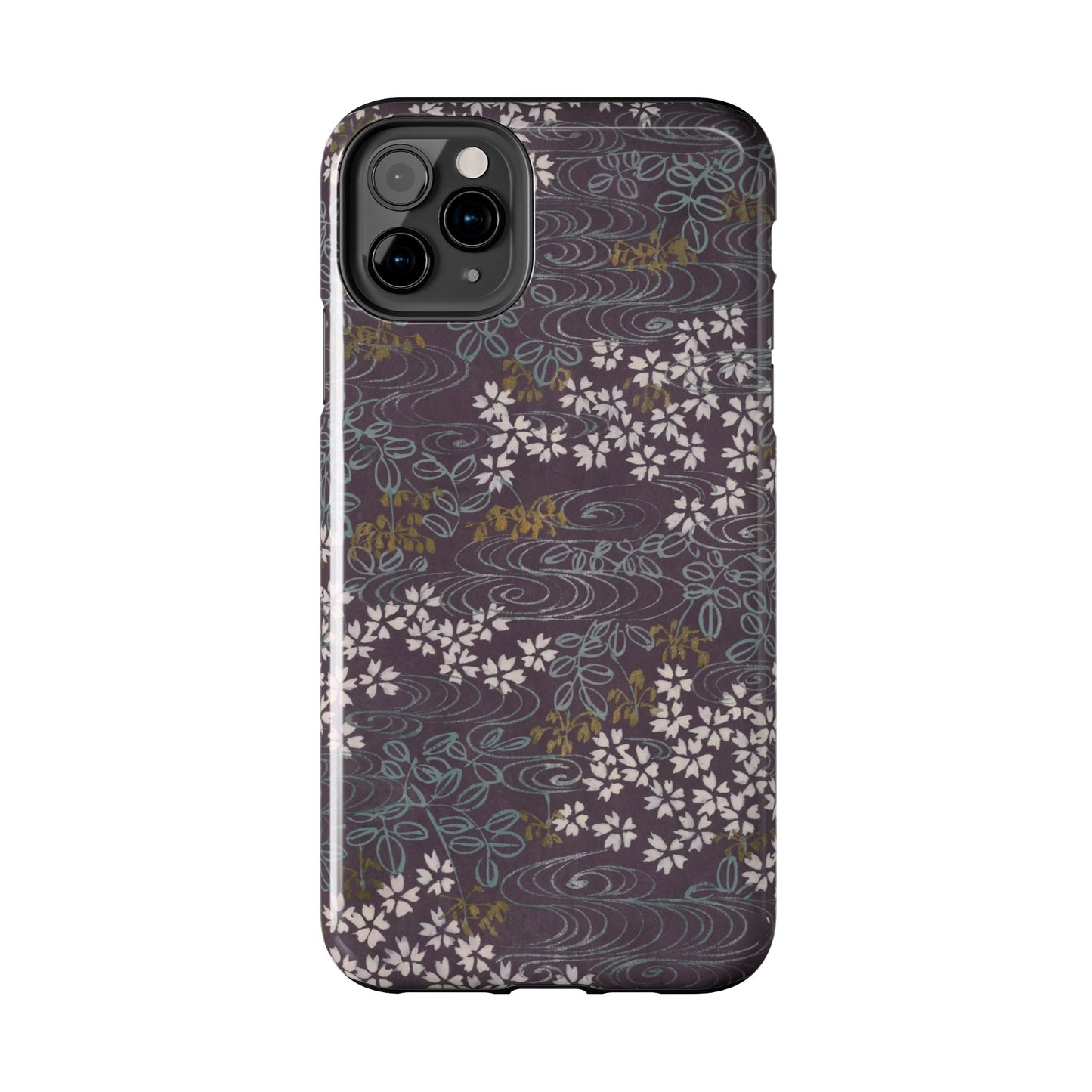Meiji Era Sakura River Phone Case | 1901 Zuan Hyakushu | Wisteria Purple Japanese Art