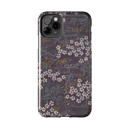 Meiji Era Sakura River Phone Case | 1901 Zuan Hyakushu | Wisteria Purple Japanese Art