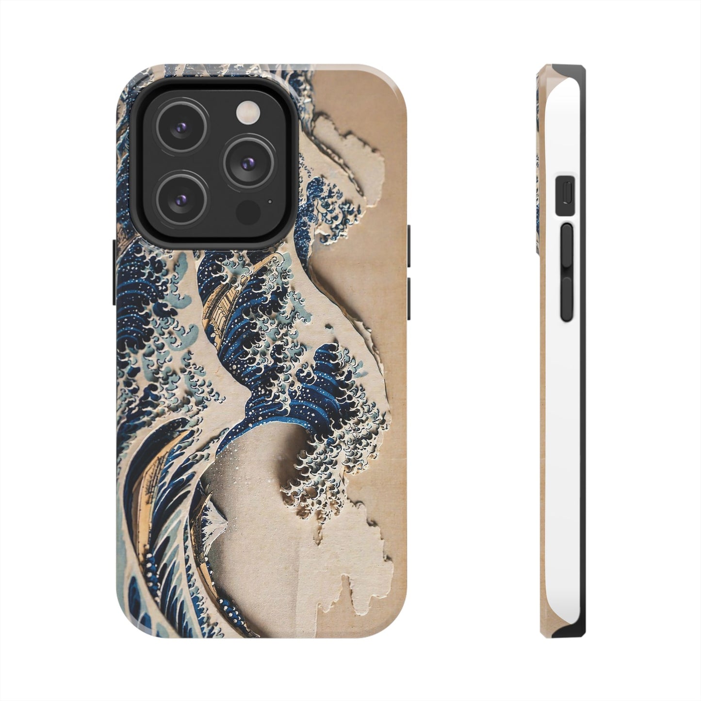 Great Wave 3D Shadow Relief Tough Phone Case – Hokusai Japanese Art