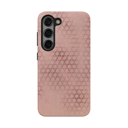 Taisho Era Pink Asanoha Phone Case | 1926 Japanese Chiyogami Art | Hemp Leaf Pattern