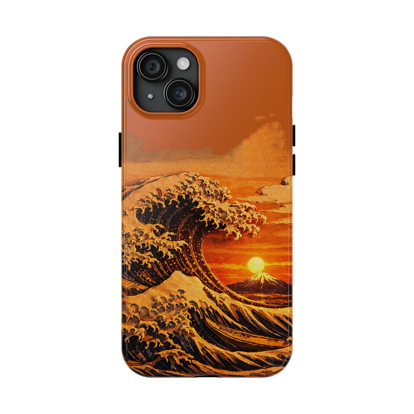 Japanese Great Wave Sunset Phone Case | Hokusai 3D Art Sunset Glow | Edo Era Masterpiece