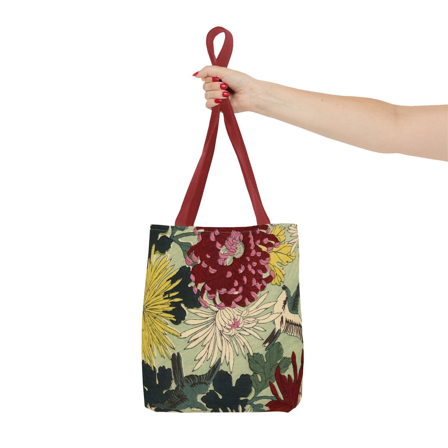 Japanese Chiyogami Floral Tote Bag – Traditional Washi Pattern Inspired by Taisho Era Design