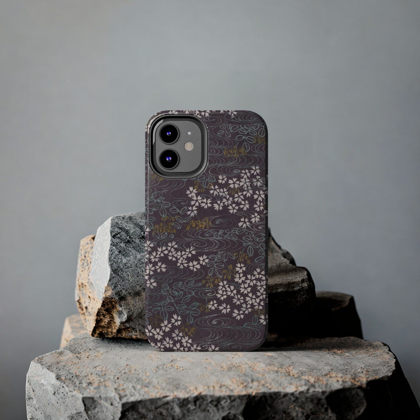 Meiji Era Sakura River Phone Case | 1901 Zuan Hyakushu | Wisteria Purple Japanese Art