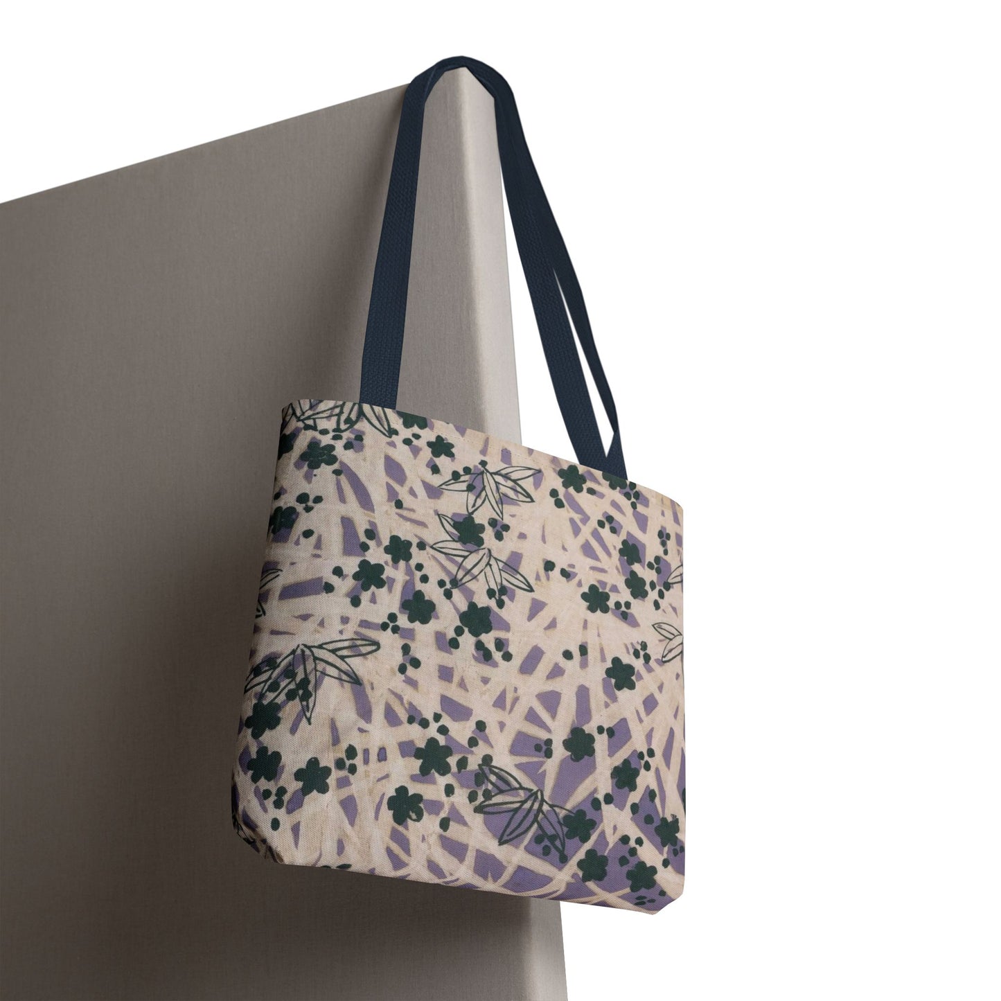 Meiji Era Bamboo & Flower Tote Bag | 1901 Zuan Hyakushu | Purple & Green Japanese Art