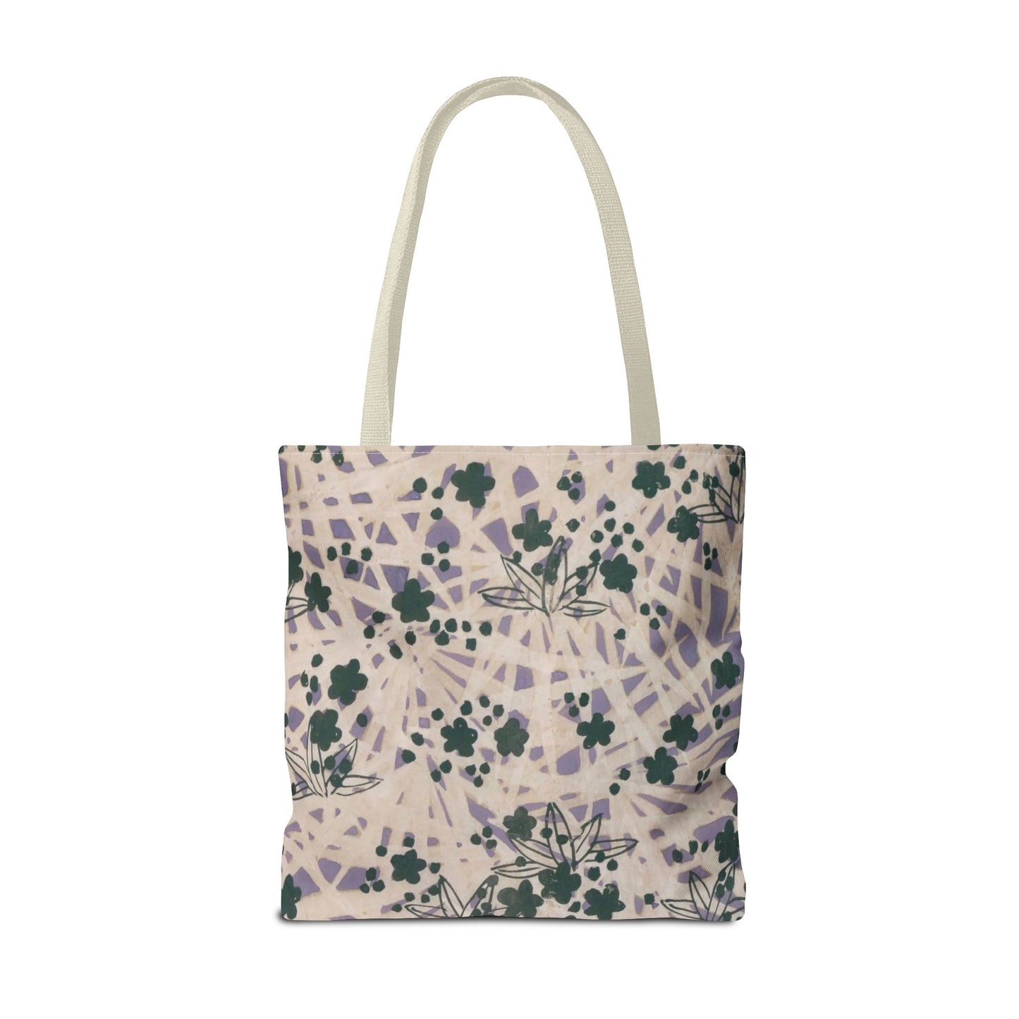 Meiji Era Bamboo & Flower Tote Bag | 1901 Zuan Hyakushu | Purple & Green Japanese Art