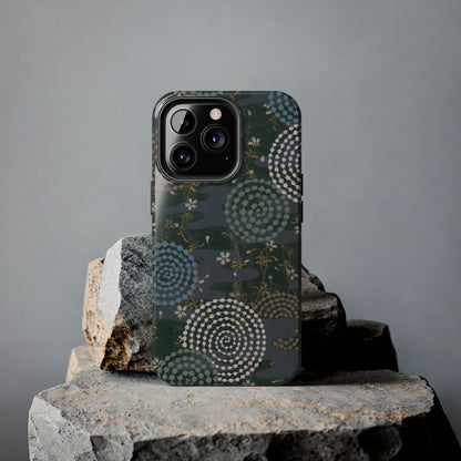 Meiji Era Uzumaki Spiral Phone Case | 1901 Zuan Hyakushu | Tokiwa Green Japanese Art