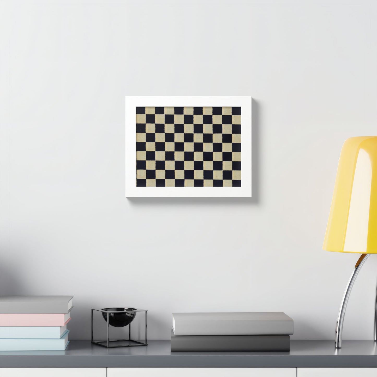 Taisho Era Ichimatsu Checkerboard Framed Poster - 1926 Japanese Chiyogami Wall Art