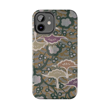 Meiji Era Dancing Cranes & Plum Phone Case | 1901 Zuan Hyakushu | Gold & Silver Japanese Art
