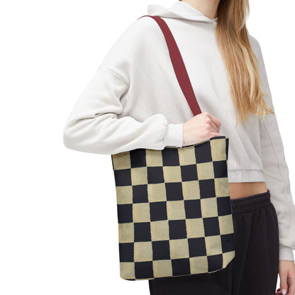 Black & White Ichimatsu Checkered Tote Bag – Japanese Traditional Pattern, Minimalist Everyday Bag