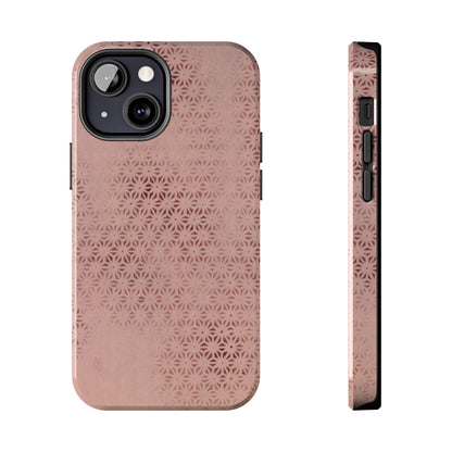 Taisho Era Pink Asanoha Phone Case | 1926 Japanese Chiyogami Art | Hemp Leaf Pattern