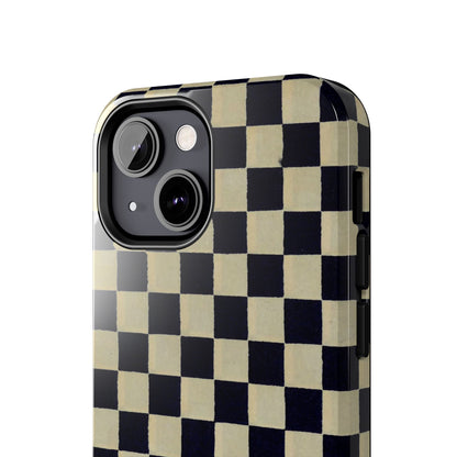 Ichimatsu Check Phone Case | Japanese Chiyogami Art | Taisho Modern Design 1926