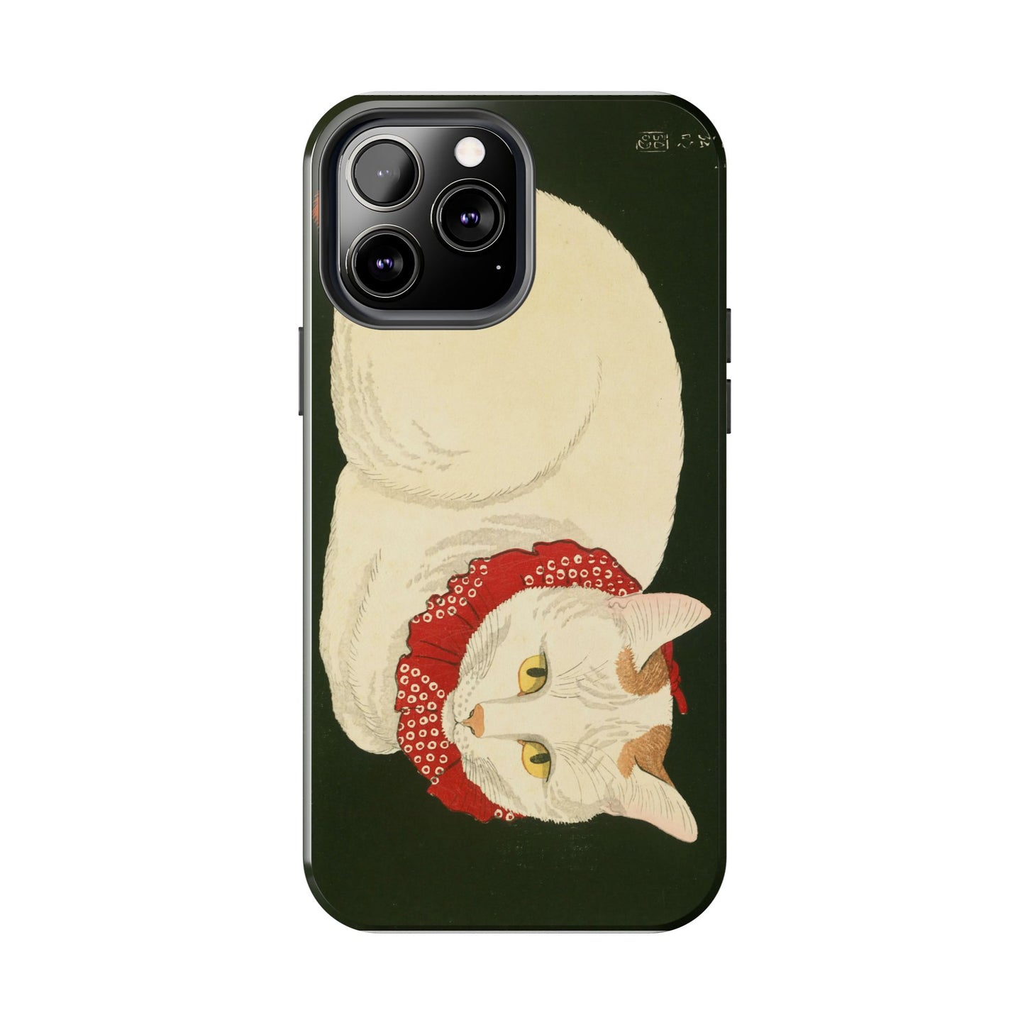 Taisho Era Lucky White Cat Phone Case | 1921 Japanese Woodblock Art | Zen Cat Design