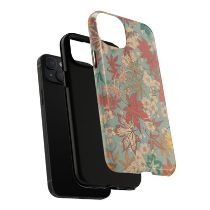 Meiji Era Maple & Autumn Bloom Phone Case | "Chiyogami Mihon" Japanese Archive Art