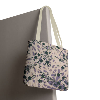 Meiji Era Bamboo & Flower Tote Bag | 1901 Zuan Hyakushu | Purple & Green Japanese Art