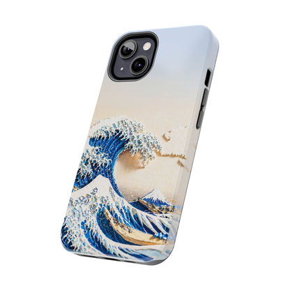 Japanese Great Wave Morning Glow Phone Case | Hokusai 3D Art | Edo Era Masterpiece