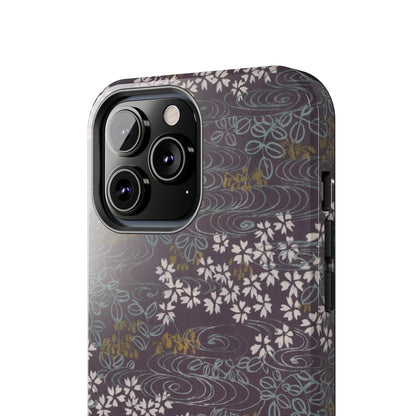 Meiji Era Sakura River Phone Case | 1901 Zuan Hyakushu | Wisteria Purple Japanese Art