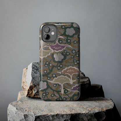 Meiji Era Dancing Cranes & Plum Phone Case | 1901 Zuan Hyakushu | Gold & Silver Japanese Art