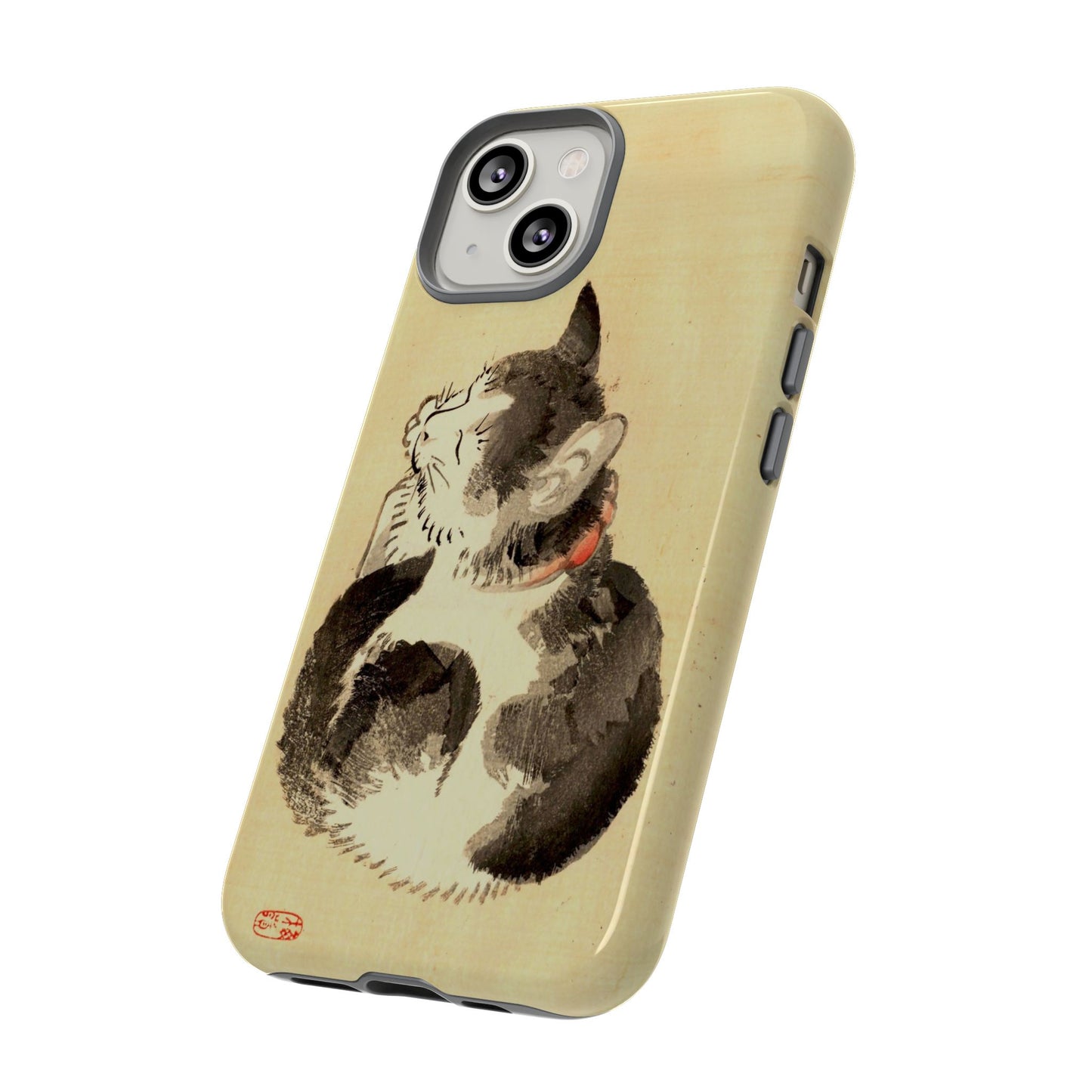 Sleeping Cat iPhone Case | Meiji Era Japanese Ink Painting | Ukiyo-e Art Phone Case | Vintage Japan Cat Gift