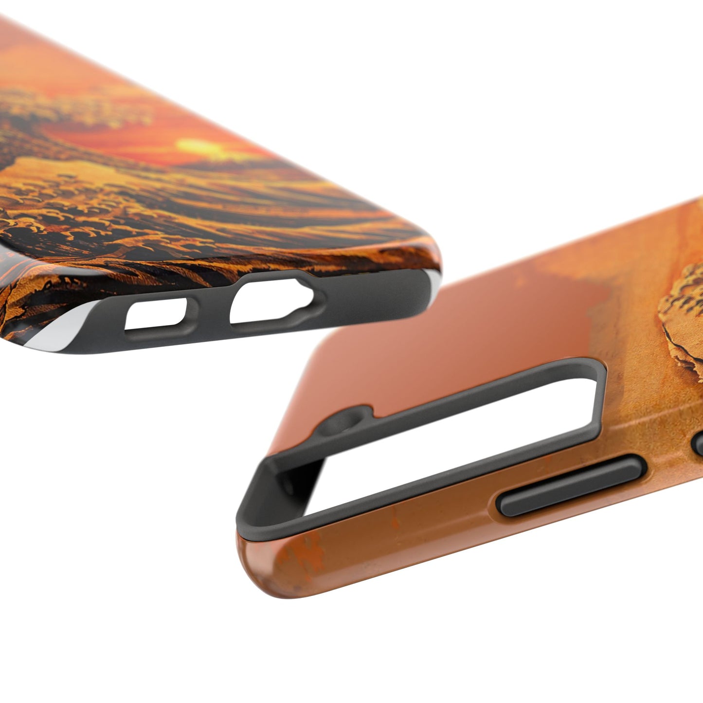 Japanese Great Wave Sunset Phone Case | Hokusai 3D Art Sunset Glow | Edo Era Masterpiece