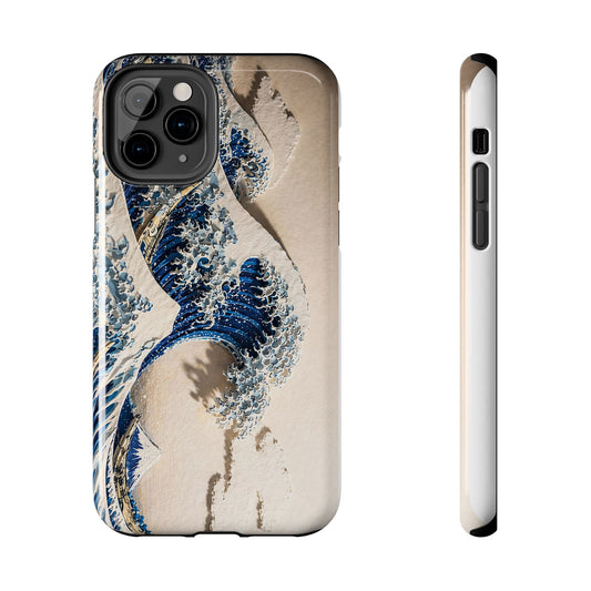 Great Wave 3D Embossed Tough Phone Case – Hokusai Japanese Art