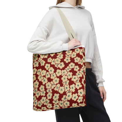 Japanese Sakura Tote Bag - Taisho Era Chiyogami Washi Pattern Vintage Design