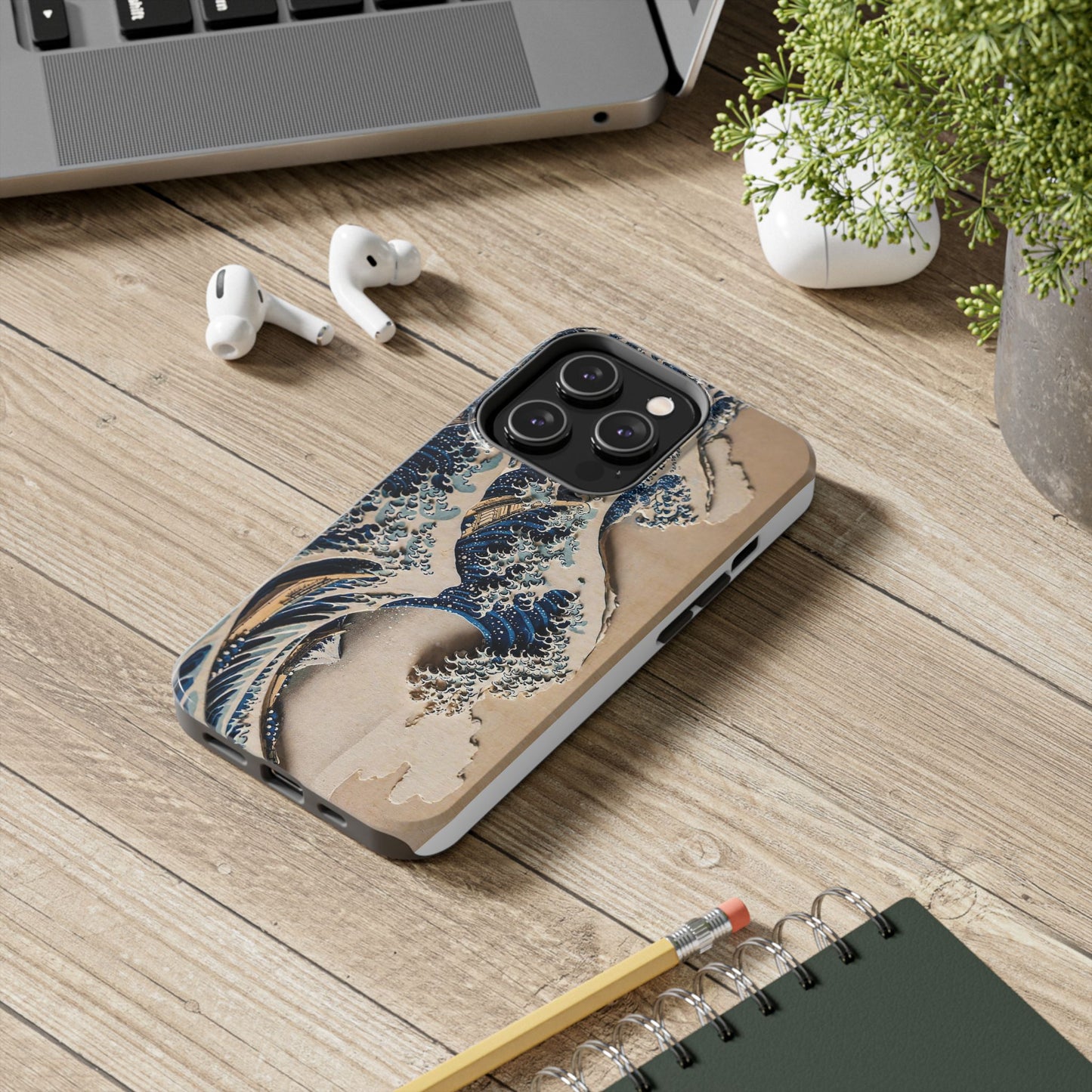 Great Wave 3D Shadow Relief Tough Phone Case – Hokusai Japanese Art