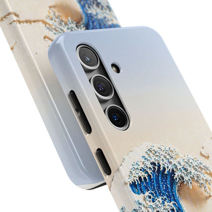 Japanese Great Wave Morning Glow Phone Case | Hokusai 3D Art | Edo Era Masterpiece