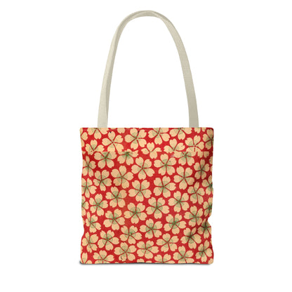 Meiji Era Sakura Blossom Tote Bag | "Chiyogami Mihon" Japanese Archive Art | Red & White Floral