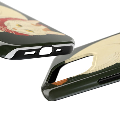 Taisho Era Lucky White Cat Phone Case | 1921 Japanese Woodblock Art | Zen Cat Design