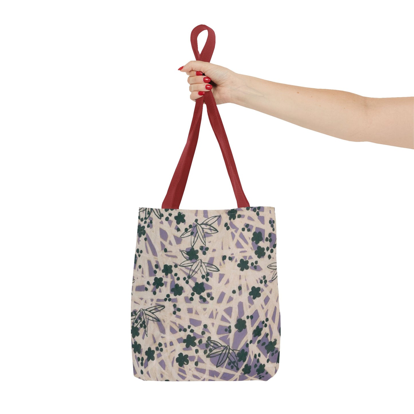 Meiji Era Bamboo & Flower Tote Bag | 1901 Zuan Hyakushu | Purple & Green Japanese Art