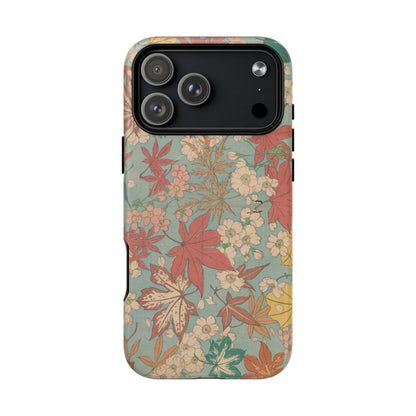 Meiji Era Maple & Autumn Bloom Phone Case | "Chiyogami Mihon" Japanese Archive Art