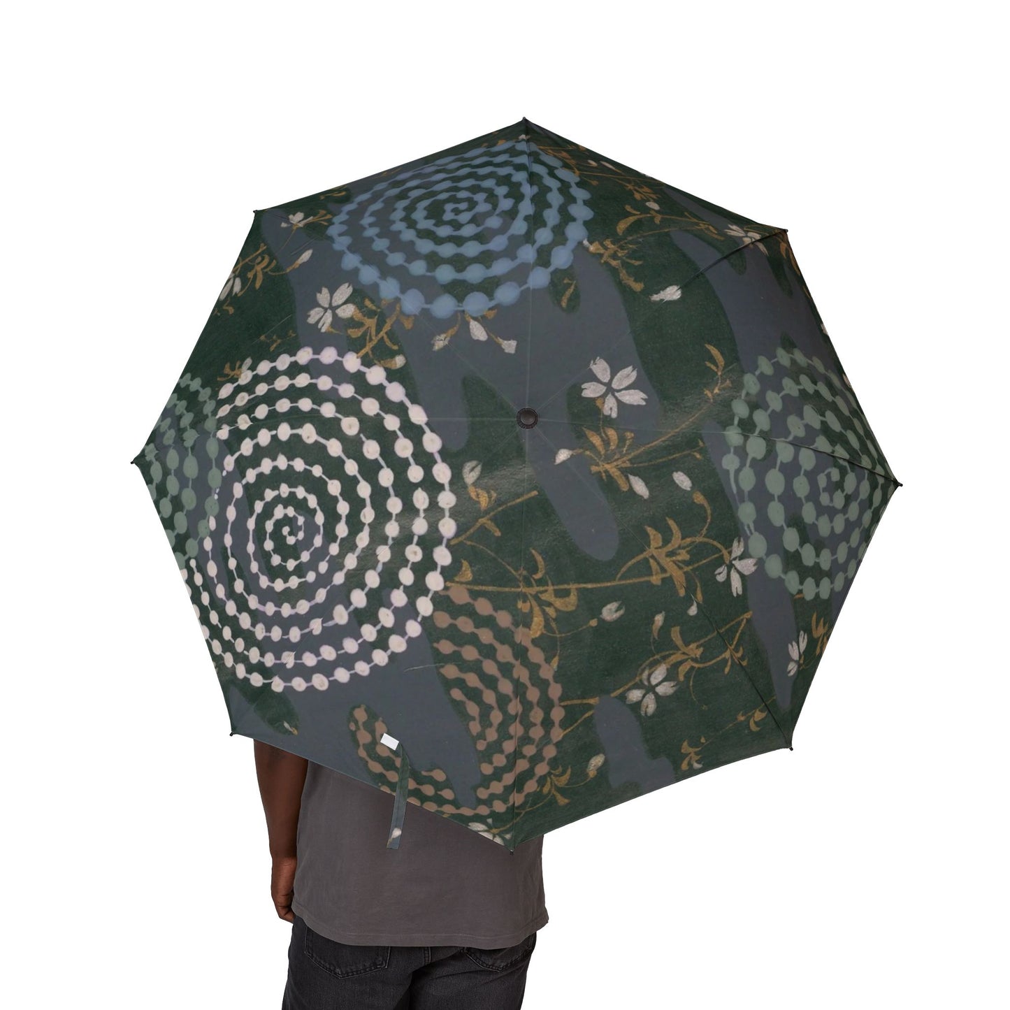 19th C. Archive "Zuan Hyakushu" Spiral Umbrella | Meiji Japanese Art 1901 | Tokiwa Green