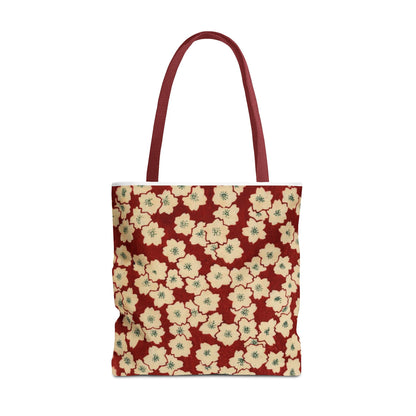 Japanese Sakura Tote Bag - Taisho Era Chiyogami Washi Pattern Vintage Design