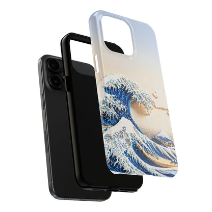 Japanese Great Wave Morning Glow Phone Case | Hokusai 3D Art | Edo Era Masterpiece