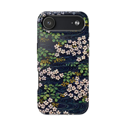 Sakura River Night Phone Case – Japanese Chiyogami Inspired Design