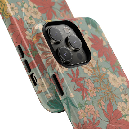 Meiji Era Maple & Autumn Bloom Phone Case | "Chiyogami Mihon" Japanese Archive Art