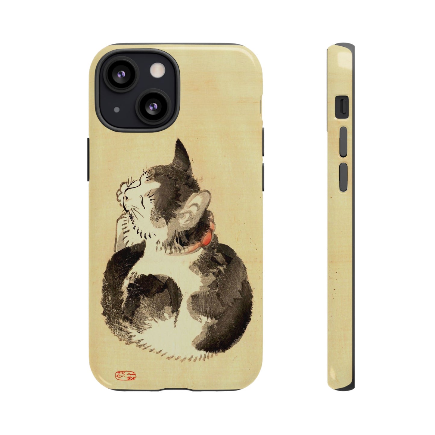 Sleeping Cat iPhone Case | Meiji Era Japanese Ink Painting | Ukiyo-e Art Phone Case | Vintage Japan Cat Gift