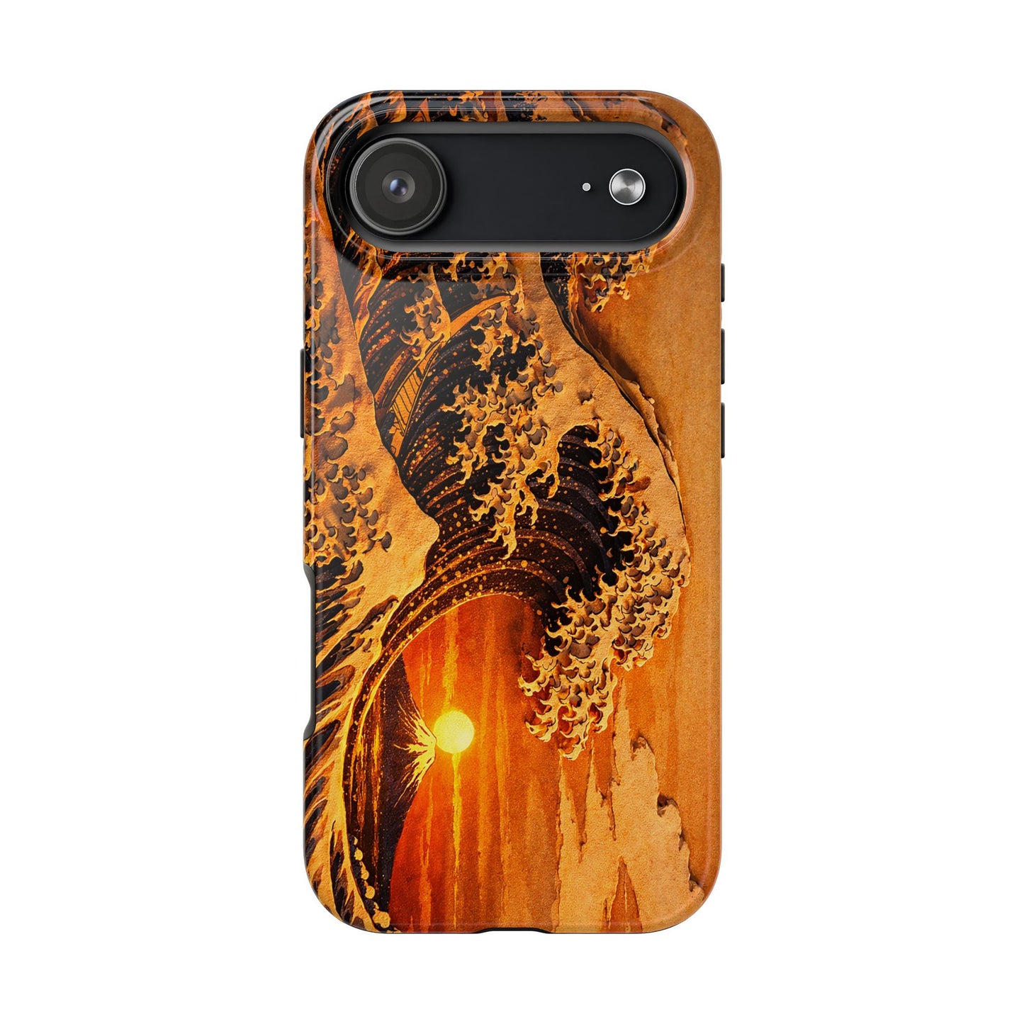 Golden Wave Tough Phone Case – Hokusai Sunset Japanese Art