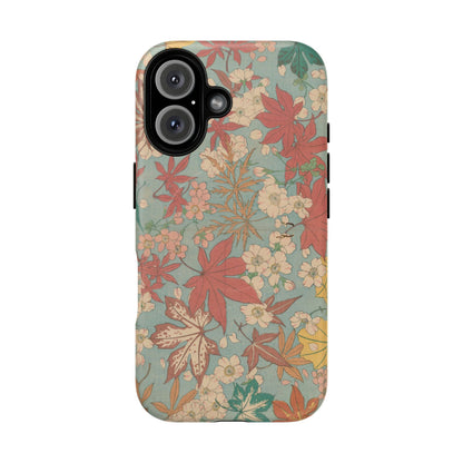 Meiji Era Maple & Autumn Bloom Phone Case | "Chiyogami Mihon" Japanese Archive Art