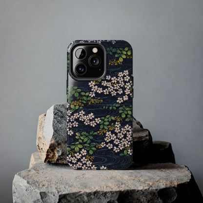 Sakura River Night Phone Case – Japanese Chiyogami Inspired Design