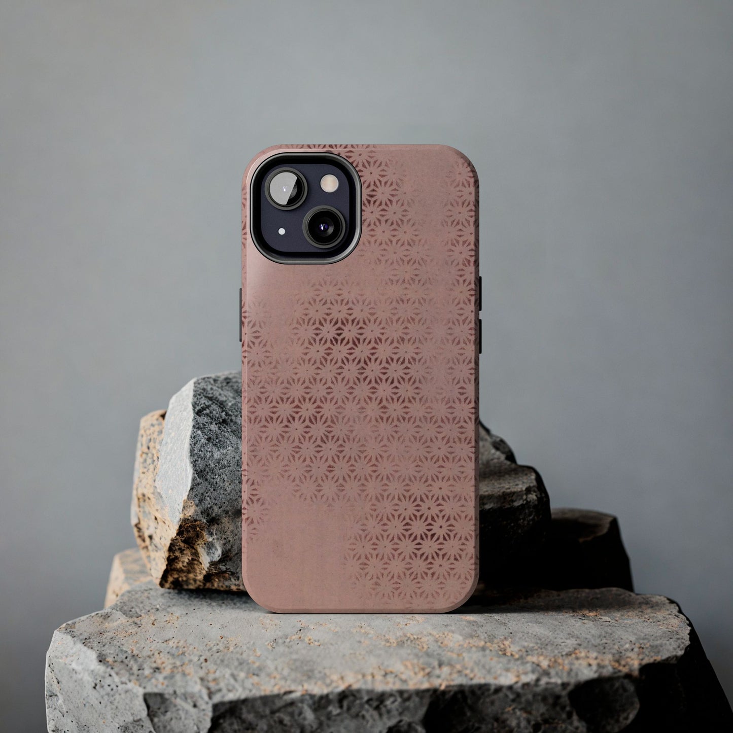 Taisho Era Pink Asanoha Phone Case | 1926 Japanese Chiyogami Art | Hemp Leaf Pattern