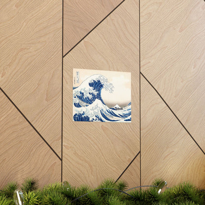 Hokusai Wave Matte Poster — The Great Wave Off Kanagawa Horizontal Print