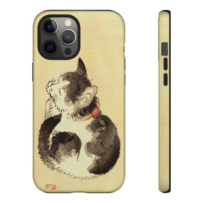 Sleeping Cat iPhone Case | Meiji Era Japanese Ink Painting | Ukiyo-e Art Phone Case | Vintage Japan Cat Gift