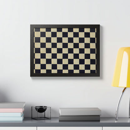 Taisho Era Ichimatsu Checkerboard Framed Poster - 1926 Japanese Chiyogami Wall Art
