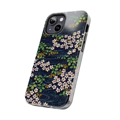 Sakura River Night Phone Case – Japanese Chiyogami Inspired Design