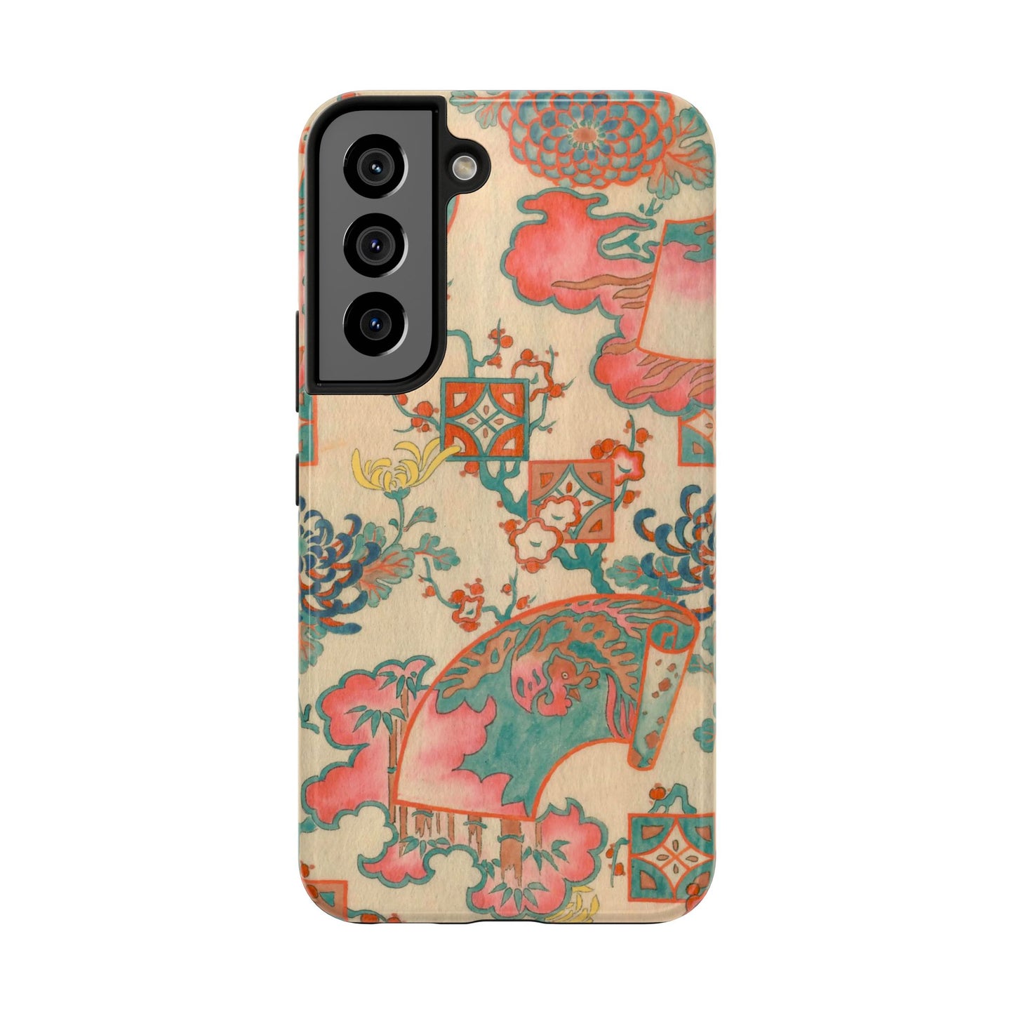 Meiji Era Fan & Chrysanthemum Phone Case | 1901 Zuan Hyakushu | Japanese Art