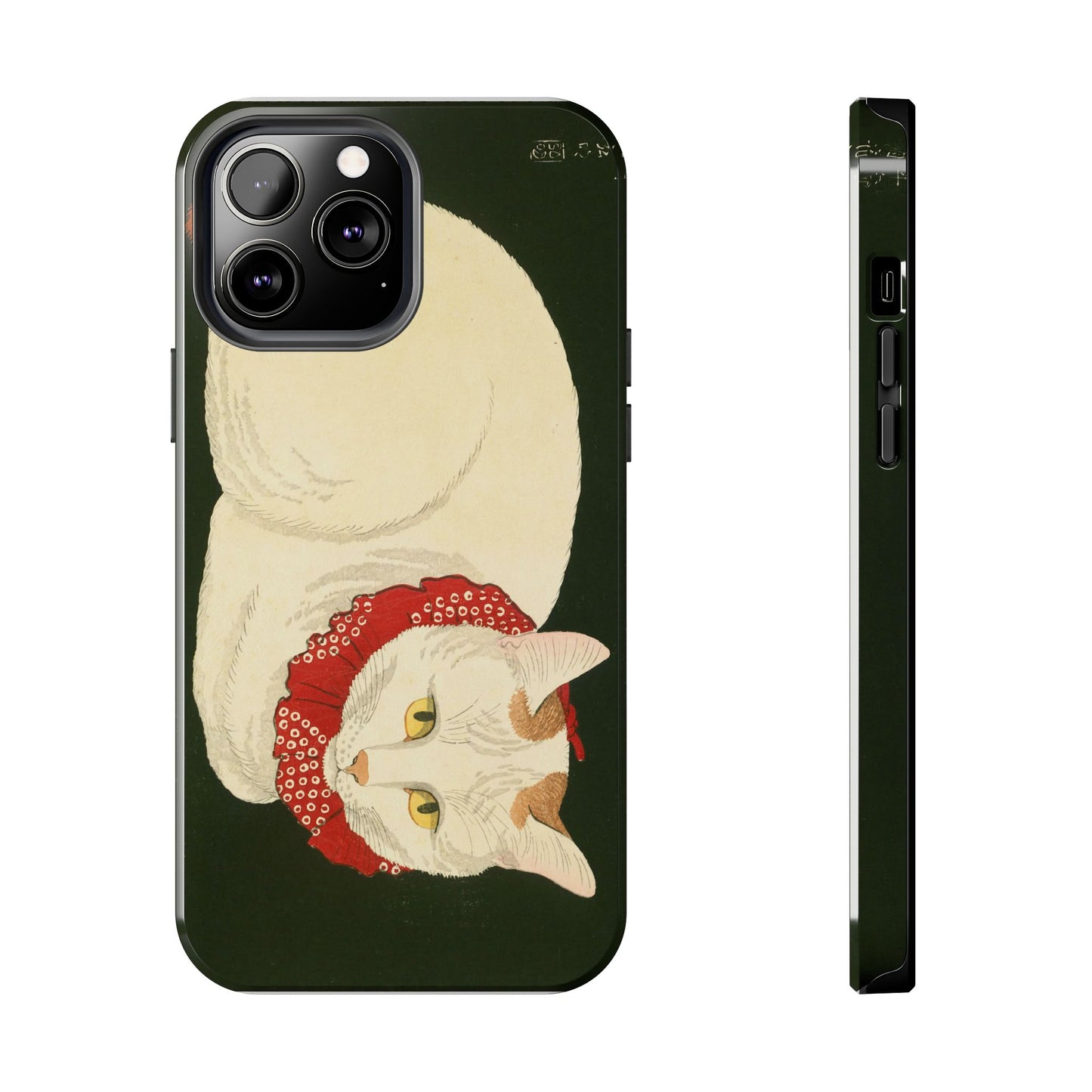 Taisho Era Lucky White Cat Phone Case | 1921 Japanese Woodblock Art | Zen Cat Design